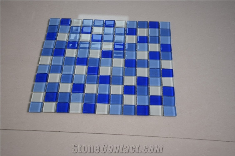 Blue and White Color Glass Mosaics for Sale