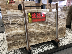 Brown Wood Onyx Jade Floor Tiles Projects