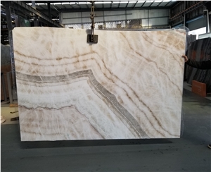 China Beige Onyx Bookmacth Slab/Wall Backlit Stone