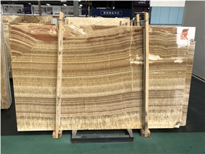 China Honey Onyx Bookmatch Slabs with Backlit