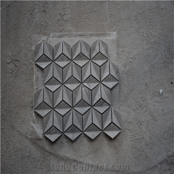 Grey Marble Three Dimensional Water Jet Mosaic Tile