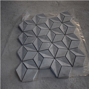 Grey Marble Three Dimensional Water Jet Mosaic Tile