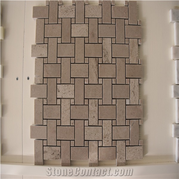 Crema Marfil Marble Basketweave Marble Mosaics