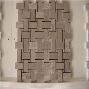 Crema Marfil Marble Basketweave Marble Mosaics
