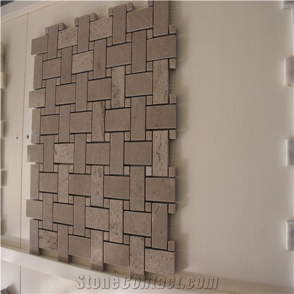 Crema Marfil Marble Basketweave Marble Mosaics