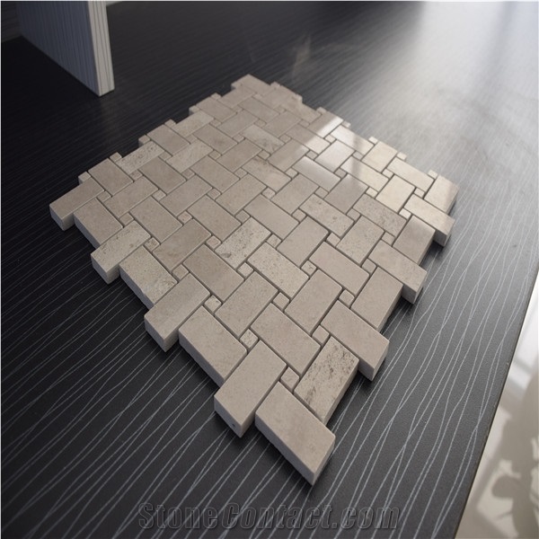 Crema Marfil Marble Basketweave Marble Mosaics