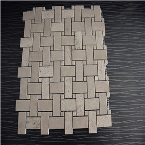 Crema Marfil Marble Basketweave Marble Mosaics