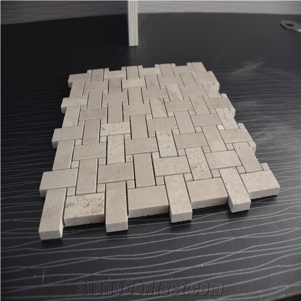 Crema Marfil Marble Basketweave Marble Mosaics
