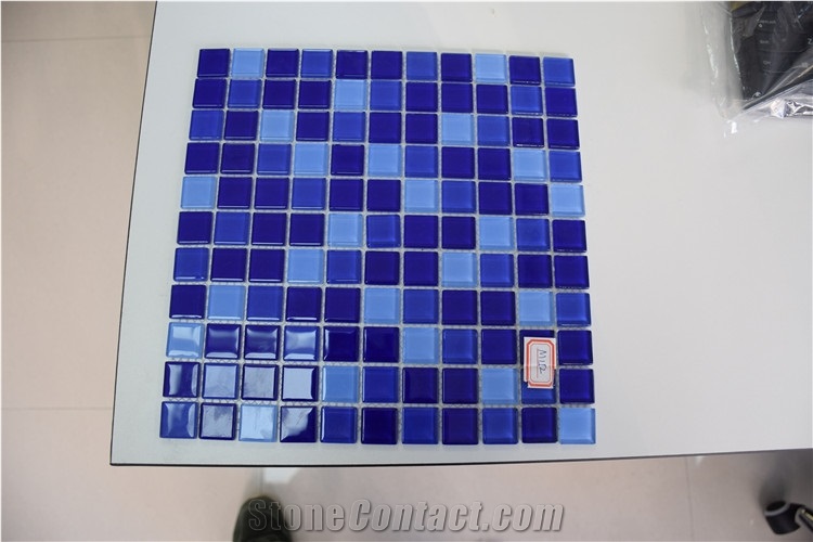 Dark Blue and Light Blue Glass Mosaics Direct Sale