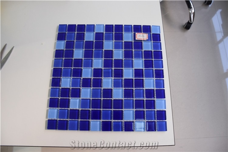 Dark Blue and Light Blue Glass Mosaics Direct Sale