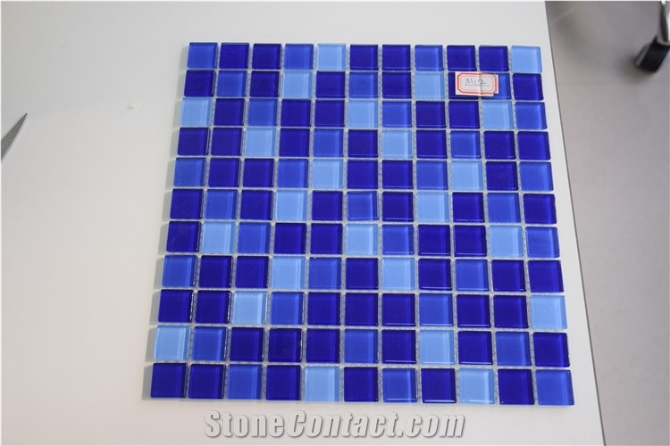 Dark Blue and Light Blue Glass Mosaics Direct Sale