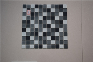 Dark Green and White Color Glass Mosaics