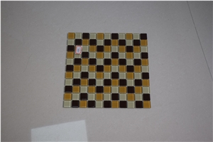 Dark Yellow and Brown Color Shape Glass Mosaics