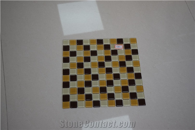 Dark Yellow and Brown Color Shape Glass Mosaics
