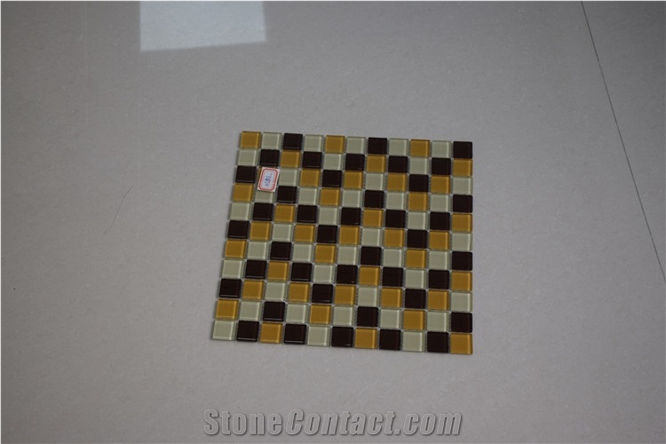 Dark Yellow and Brown Color Shape Glass Mosaics
