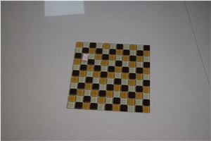 Dark Yellow and Brown Color Shape Glass Mosaics