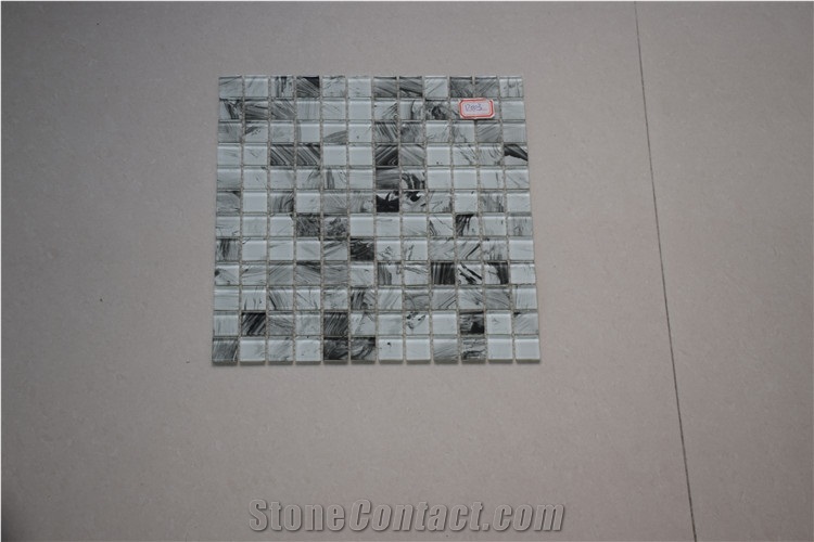 Green and White Colors Glass Mosaics for Sale