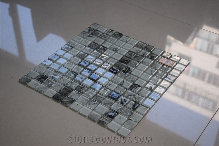 Green and White Colors Glass Mosaics for Sale
