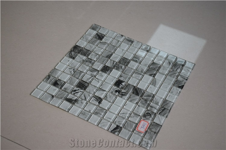 Green and White Colors Glass Mosaics for Sale