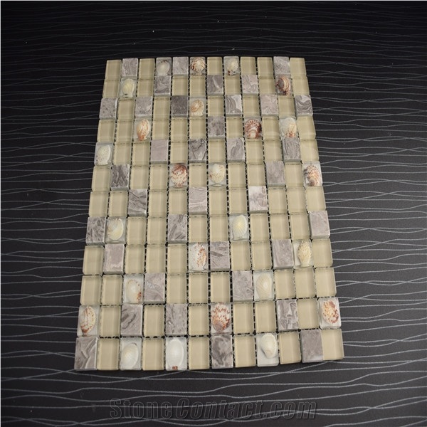 Light Yellow Square Shape 1x1 Glass Mosaics