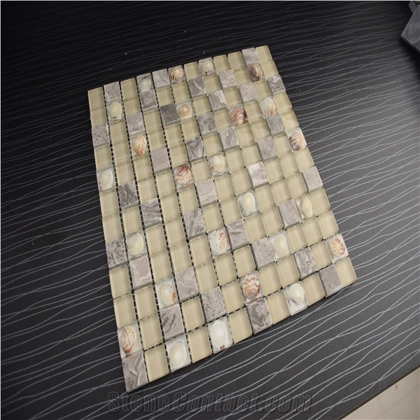Light Yellow Square Shape 1x1 Glass Mosaics