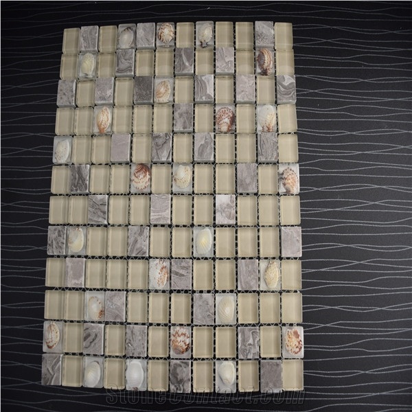 Light Yellow Square Shape 1x1 Glass Mosaics