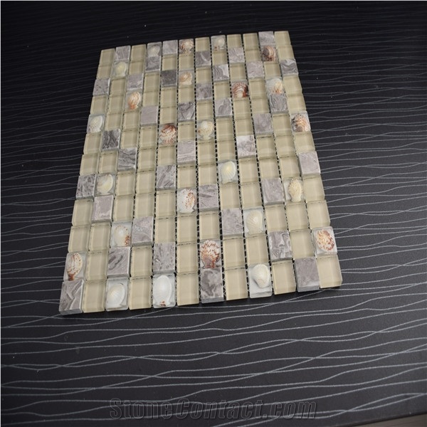Light Yellow Square Shape 1x1 Glass Mosaics