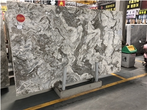 Polished Gray Marble Slabs for Counter Tops