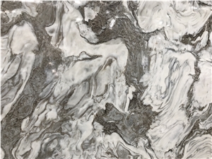Polished Gray Marble Slabs for Counter Tops