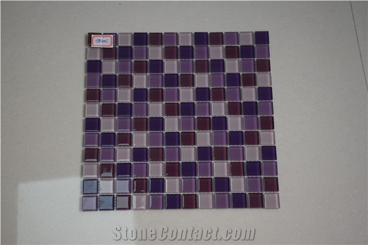 Purple Color Glass Mosaics 1x1 Square Shape