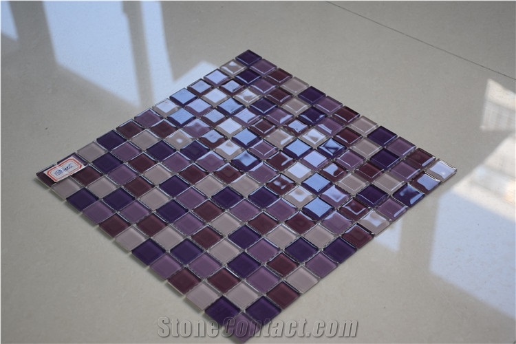 Purple Color Glass Mosaics 1x1 Square Shape