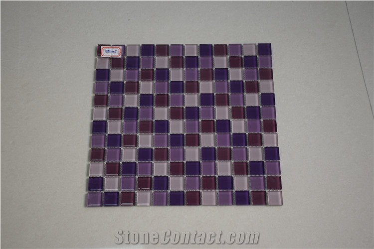 Purple Color Glass Mosaics 1x1 Square Shape