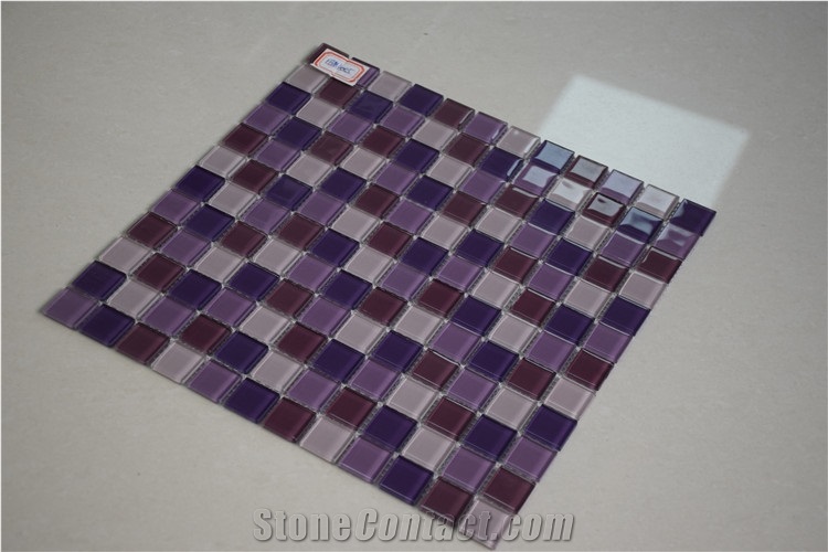 Purple Color Glass Mosaics 1x1 Square Shape