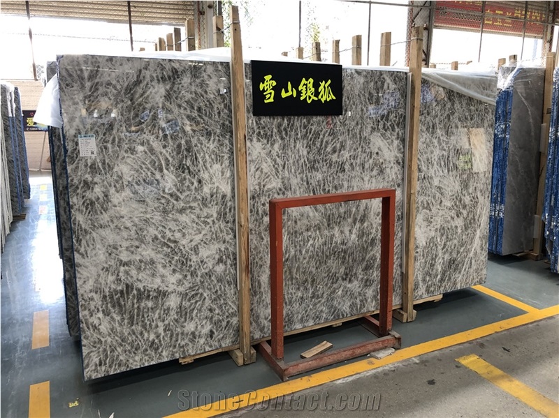 Snow Mountain Silver Fox Grey Marble Slab Price