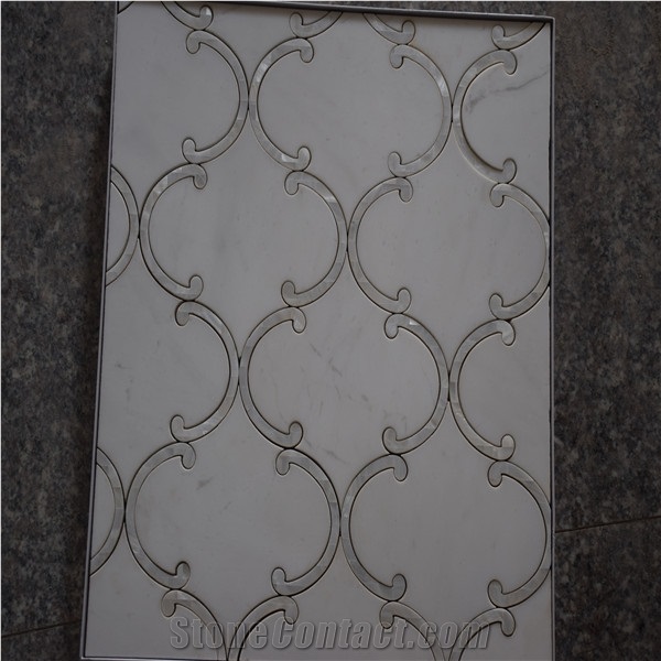 Thassos White Marble W/Mother Pearl Of Shell Lantern Mosaics