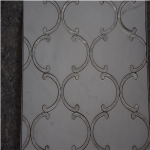 Thassos White Marble W/Mother Pearl Of Shell Lantern Mosaics