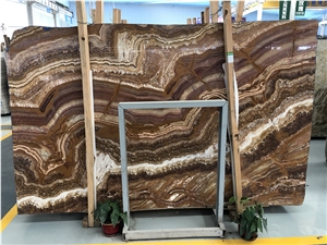 Tiger Onyx Brown Jade Slabs & Tiles