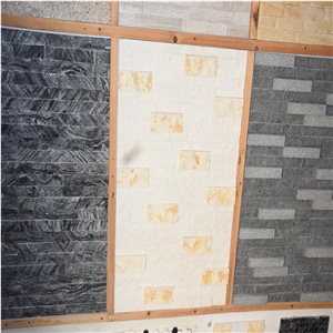 White and Light Yellow Brick Split Faced Mosaics