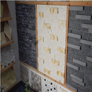 White and Light Yellow Brick Split Faced Mosaics