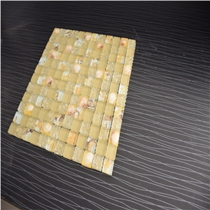 Yellow Background Flower Picture Glass Mosaics