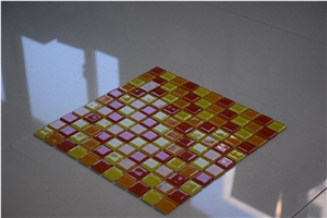 Yellow Orange Red Three Colors Square Glass Mosaic