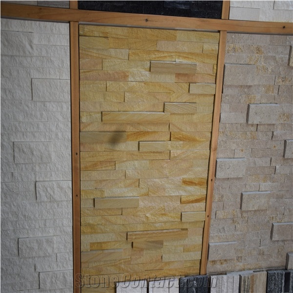 Yellow Split Faced Marble Mosaics Direct Sale