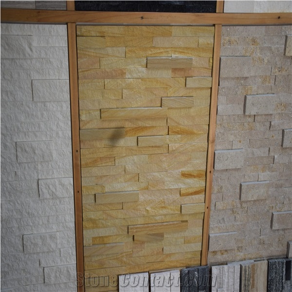 Yellow Split Faced Marble Mosaics Direct Sale