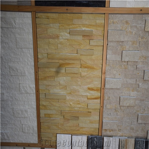 Yellow Split Faced Marble Mosaics Direct Sale