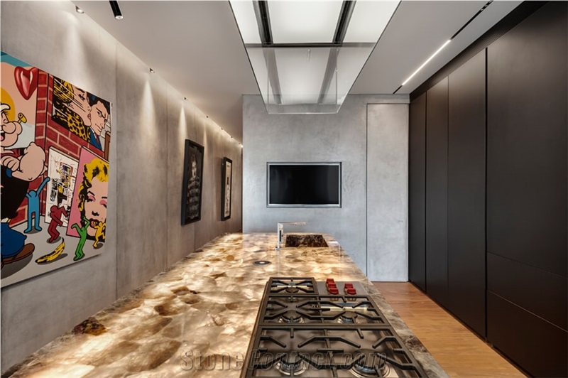 Semiprecious Stone Kitchen Countertop