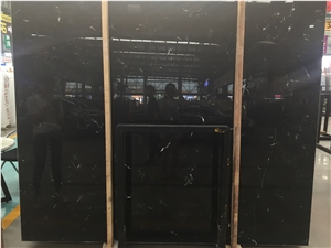 Ice Black Marble Polished Surface Slab Tile