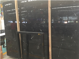 Ice Black Marble Polished Surface Slab Tile