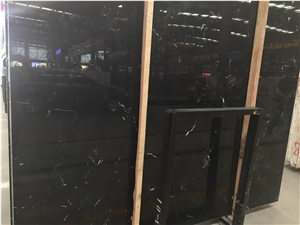 Ice Black Marble Polished Surface Slab Tile