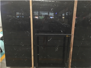 Ice Black Marble Polished Surface Slab Tile