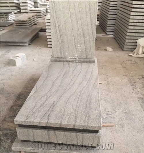 New Design Europe Upright White Granite Tombstone